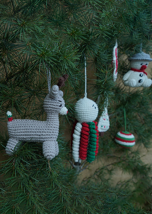 Himalayan Blooms Premium Handmade Crochet Christmas Ornaments – Set of 8