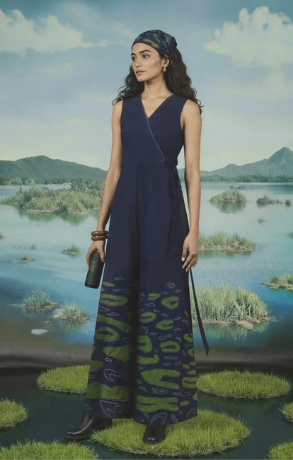 Okhai "Hilltop" Hand Applique and Embroidery work Pure Cotton Jumpsuit