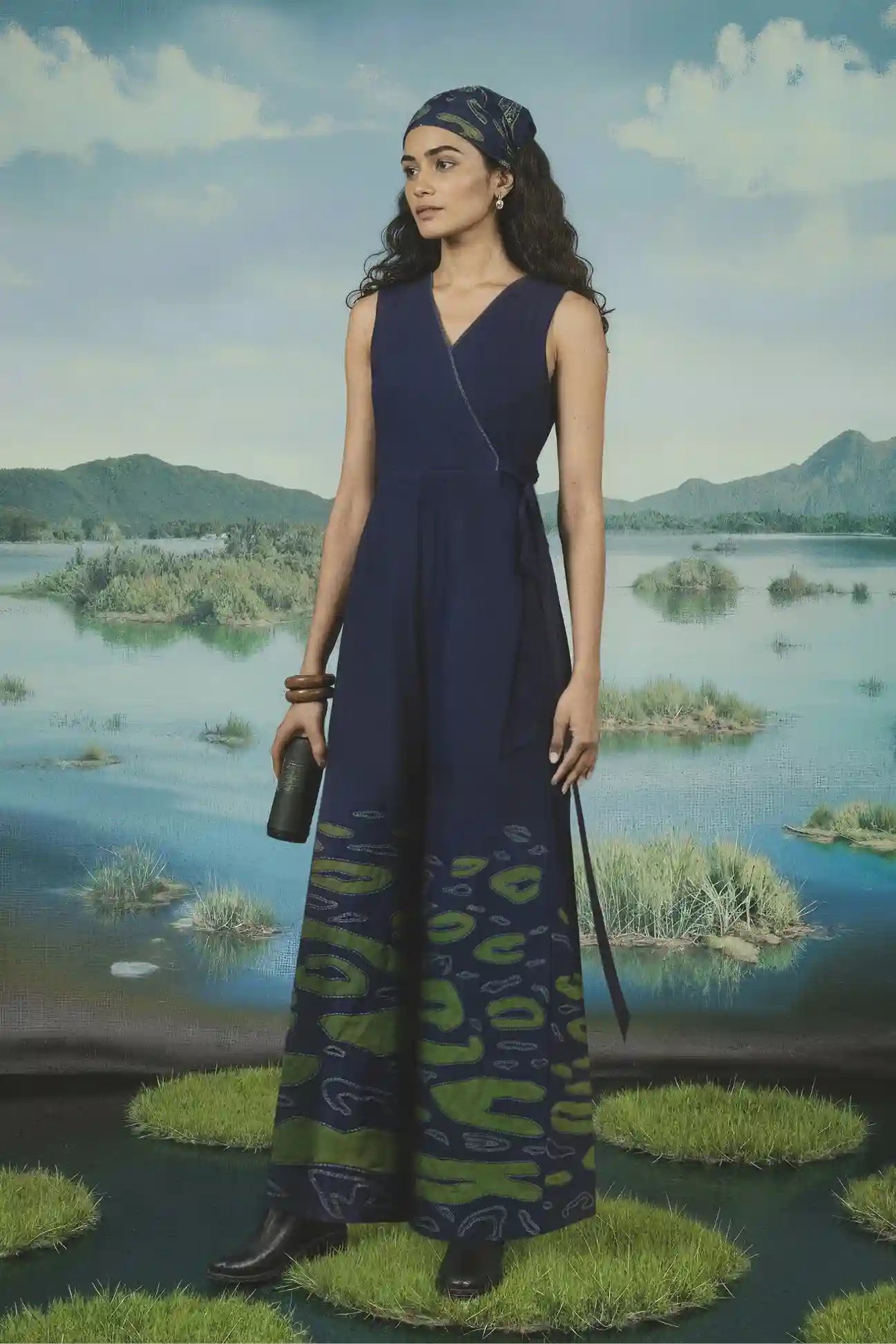 Okhai "Hilltop" Hand Applique and Embroidery work Pure Cotton Jumpsuit