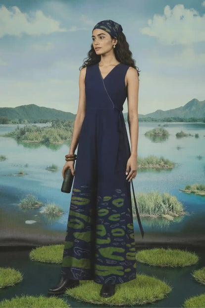 Okhai "Hilltop" Hand Applique and Embroidery work Pure Cotton Jumpsuit