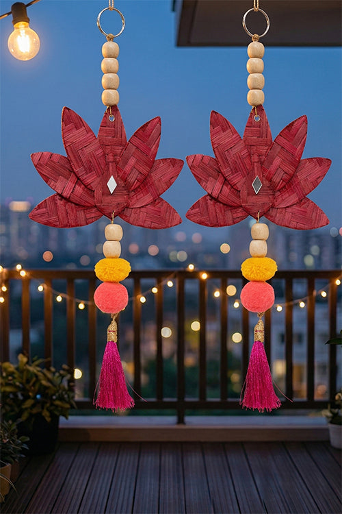 Greenkraft Padma Handcrafted Bamboo Hanging - Set Of 2