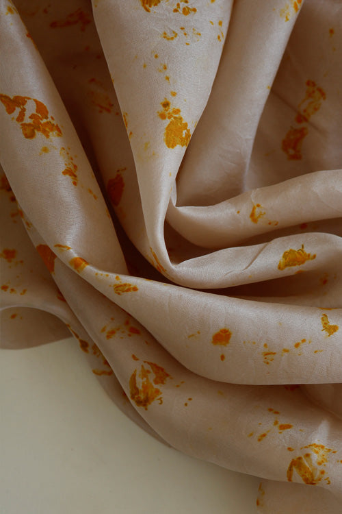 Mulya "AKHROT" Eco Printed Habutai Silk Yardage