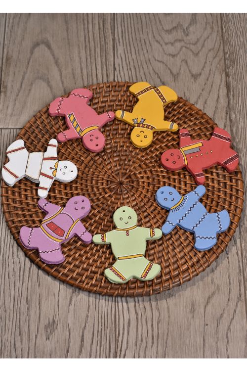 Antarang- Christmas Joy, Handcrafted: Terracotta Ornaments - Yellow (Set Of 4)