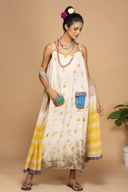 Bageeya “Sunflower” Natural Dyed Organic Cotton Strap Dress