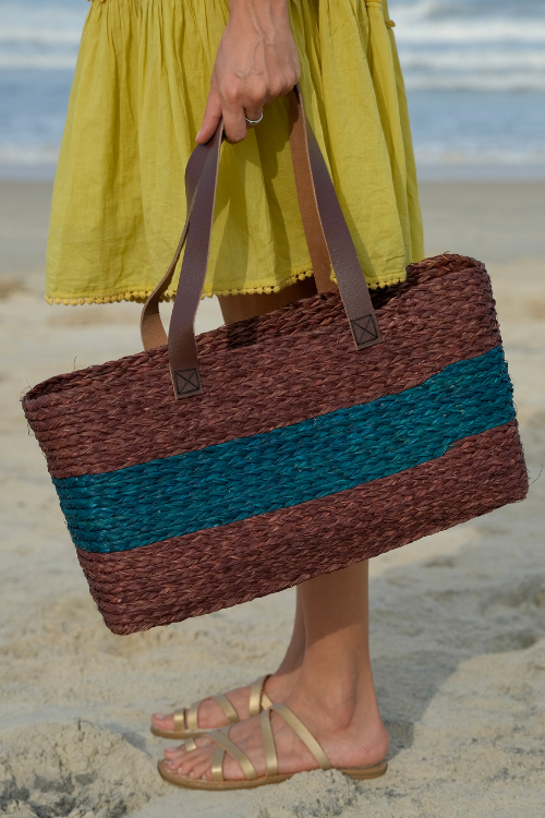 Kadam Haat Handmade Sabai Grass Shopping Bag - Brown