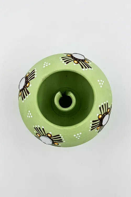 Antarang- Traditional Oil Lamps- Akhand Diyas- Green(Set Of 2)