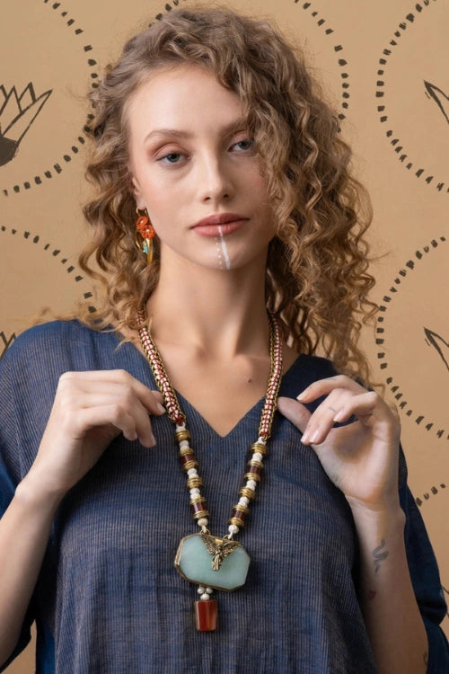 Mayabazaar "Statement" Handknotted Pahi Necklace