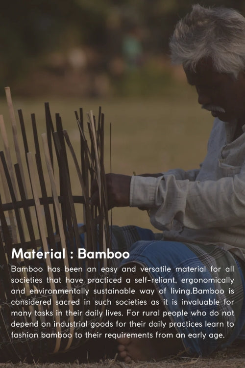 Kadam HaatHandmade Bamboo Bedside Tray - (Set of 2) - Black