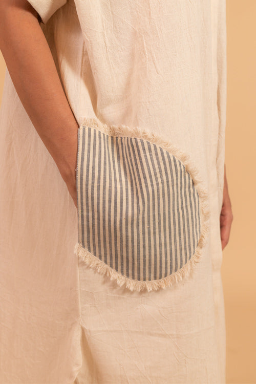 Moralfibre Beach Dress With Patch Pockets In Kora Fabric From "Shapes Collection "