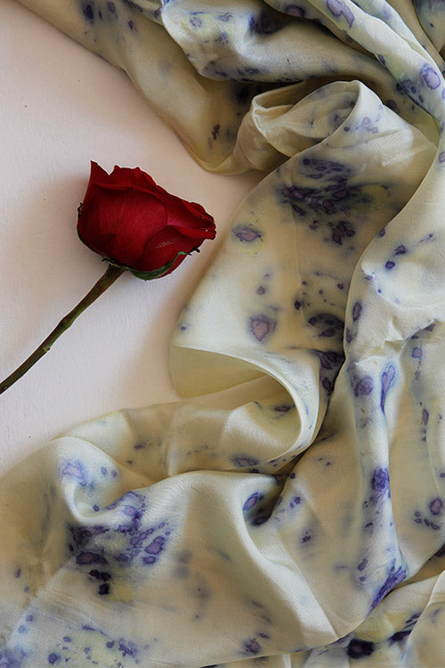 Mulya "FIROZ" Eco Printed Habutai Silk Yardage