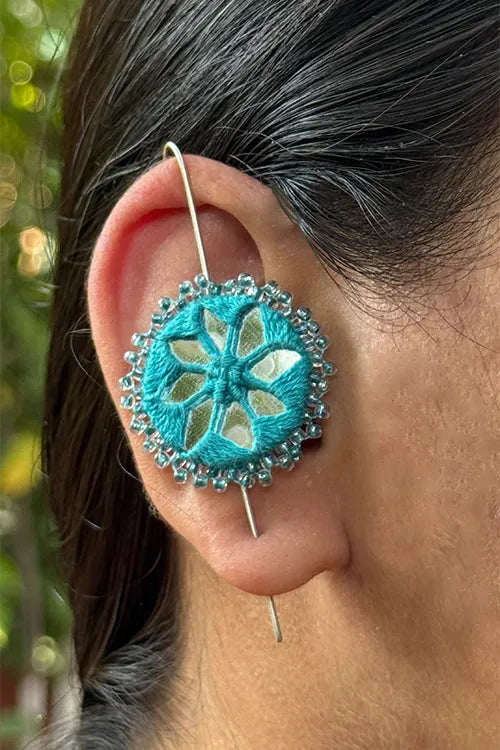 Antarang- Mirror Earrings- Kaan- Set Of 2- Blue And Purple Pair