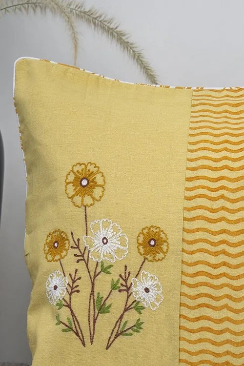 Craftroots  Aari Floral Embroidered Cushion Cover Set Of 2