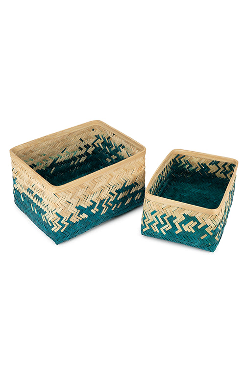 Greenkraftpearl Handcrafted Bamboo Tray - Set Of 2