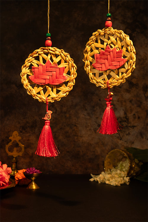 Greenkraft Chakra Lotus Handcrafted Banana Hanging - Set Of 2