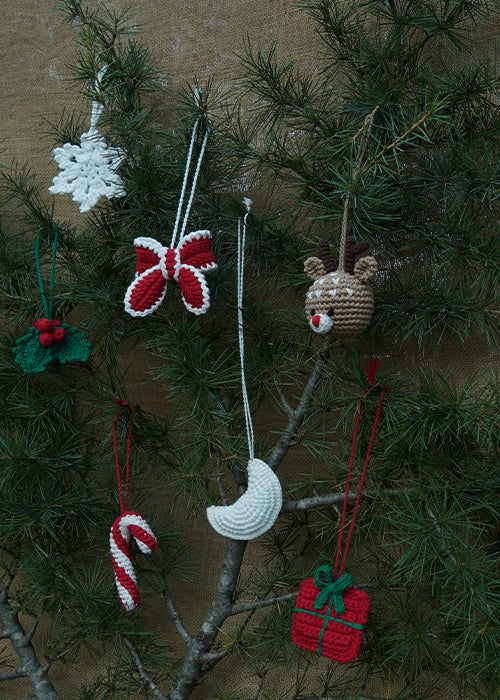 Himalayan Blooms Eco-Friendly Crochet Ornament Set of 7