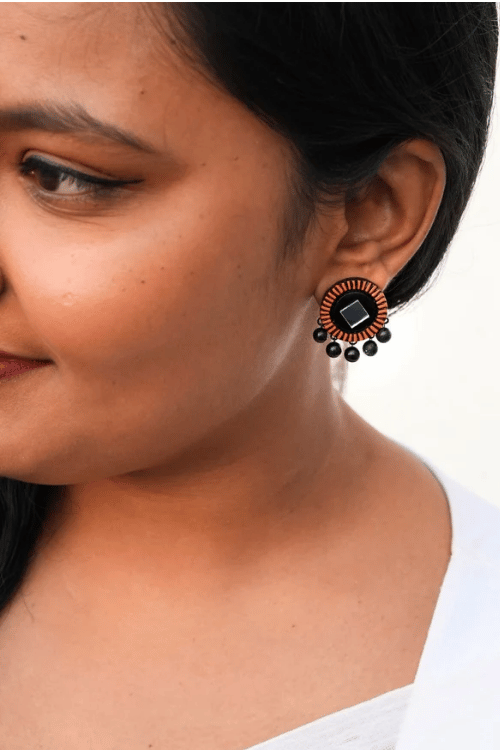 Mridah 'Kanchan' Mirror Work Terracotta Necklace Set
