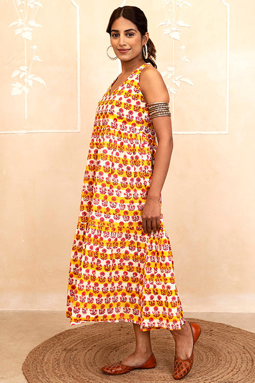 Shuddhi Yellow Halter Neck Dress