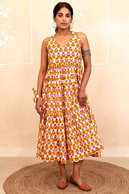 Shuddhi Yellow Halter Neck Dress