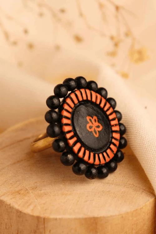 Mridah 'Kanchan' Mirror Work Terracotta Necklace Set