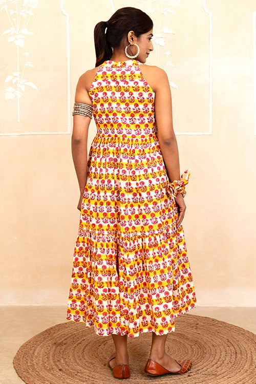 Shuddhi Yellow Halter Neck Dress