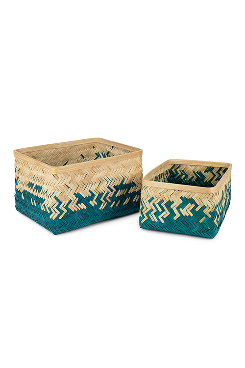 Greenkraftpearl Handcrafted Bamboo Tray - Set Of 2