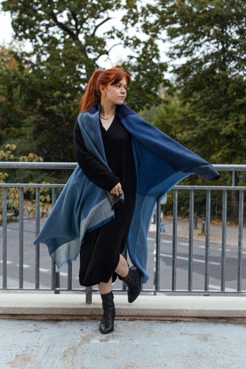 Fifth Origins Versatile Handwoven Cape/ Poncho Infinity Denim