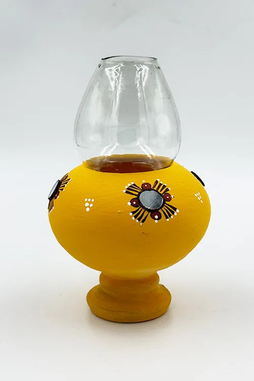 Antarang- Traditional Oil Lamps- Akhand Diyas- Yellow(Set Of 2)