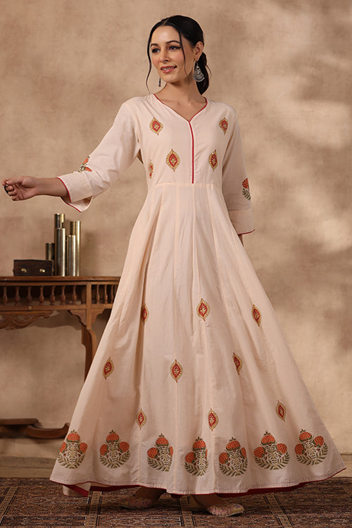 Shuddhi Peach And Orange Long Dress