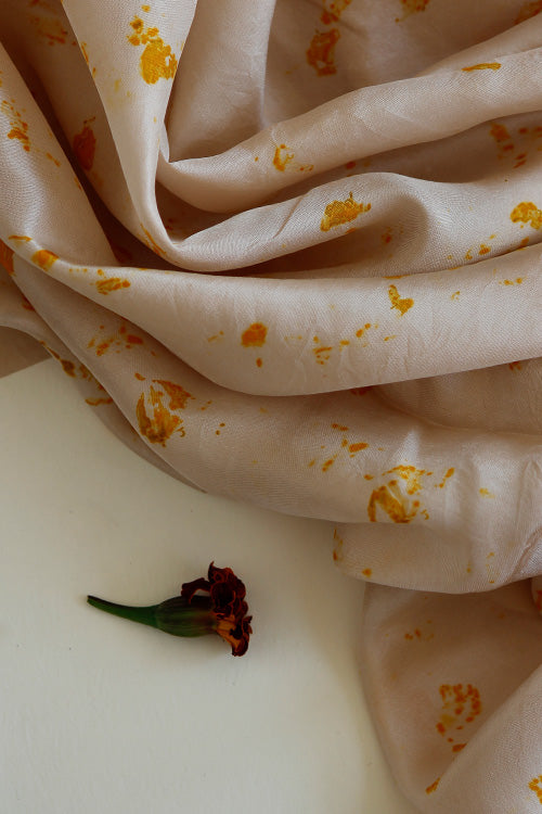 Mulya "AKHROT" Eco Printed Habutai Silk Yardage