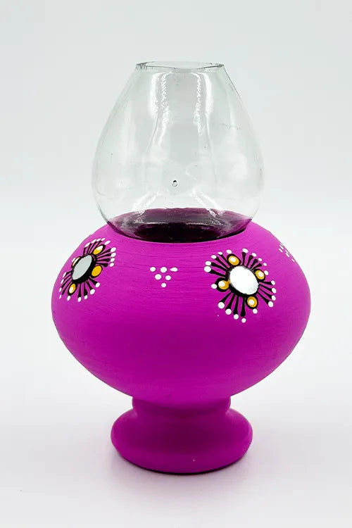 Antarang- Traditional Oil Lamps- Akhand Diyas- Purple(Set Of 2)