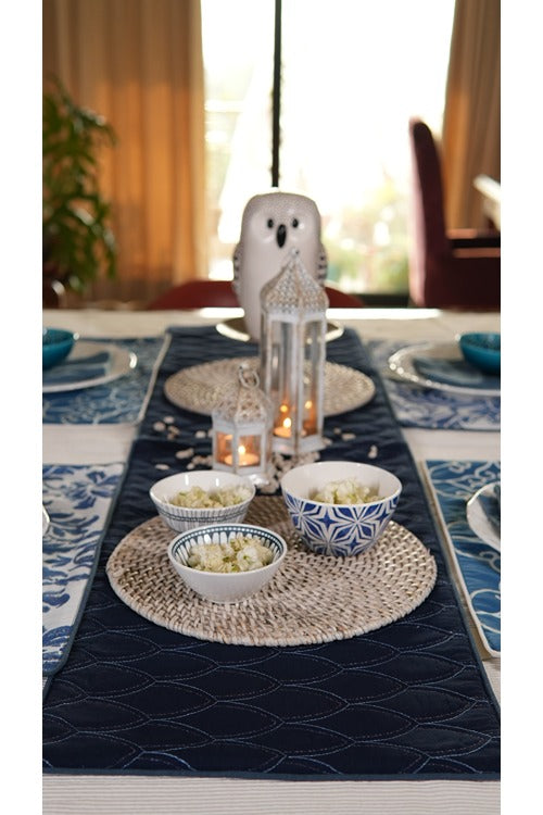 Arcs Cotton Quilted Runner