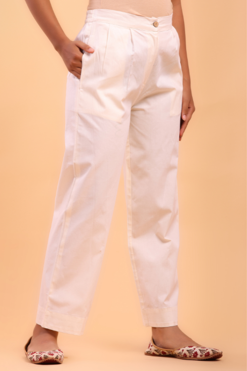 Off White Straight Pant
