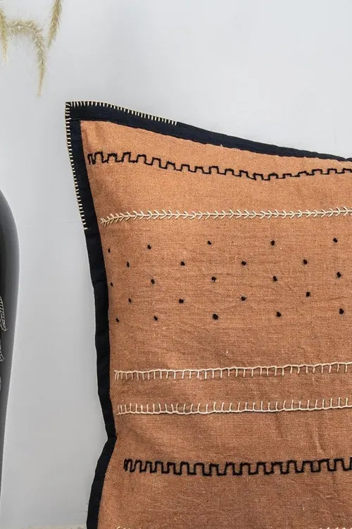 Craftroots Rust Tribal Handworked Cotton Cushion Cover Set Of 2
