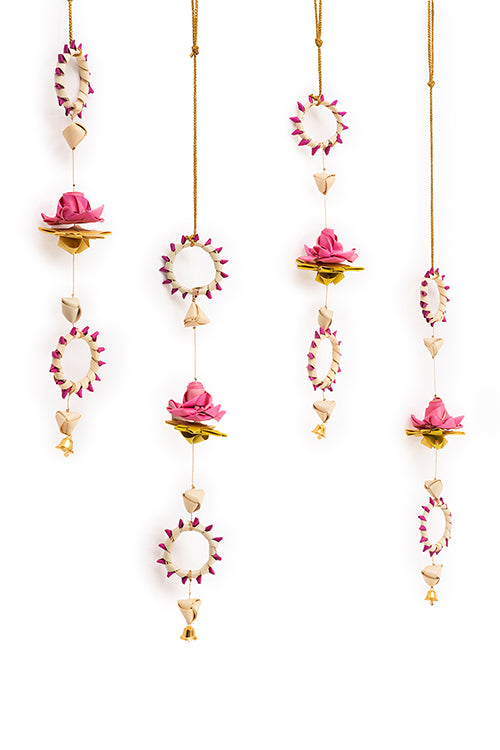 Greenkraft Pankhuri Handcrafted Palm Leaf Hanging - Set Of 4