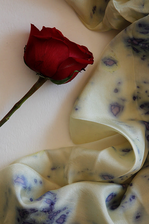 Mulya "FIROZ" Eco Printed Habutai Silk Yardage
