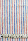 Moralfibre 100% Cotton Handspun Pink & Blue Multi Stripe Fabric