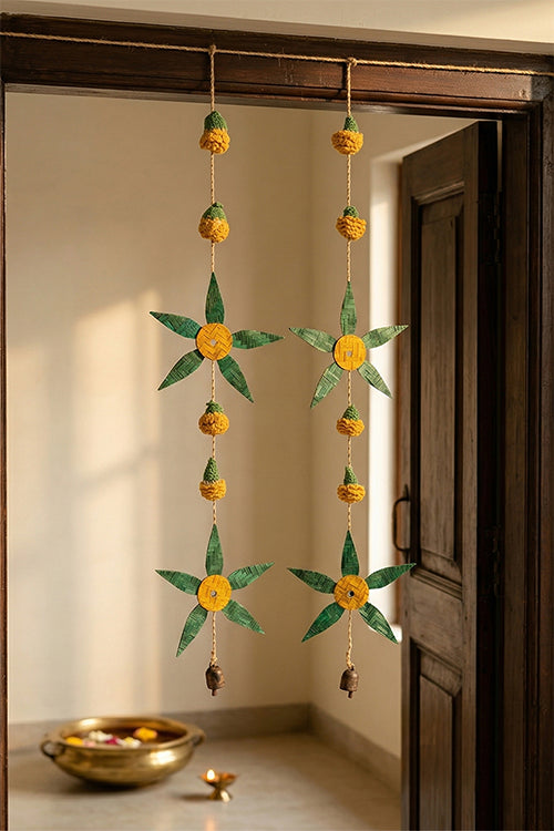 Greenkraft Aam Patta Handcrafted Bamboo Streamer - Set Of 2