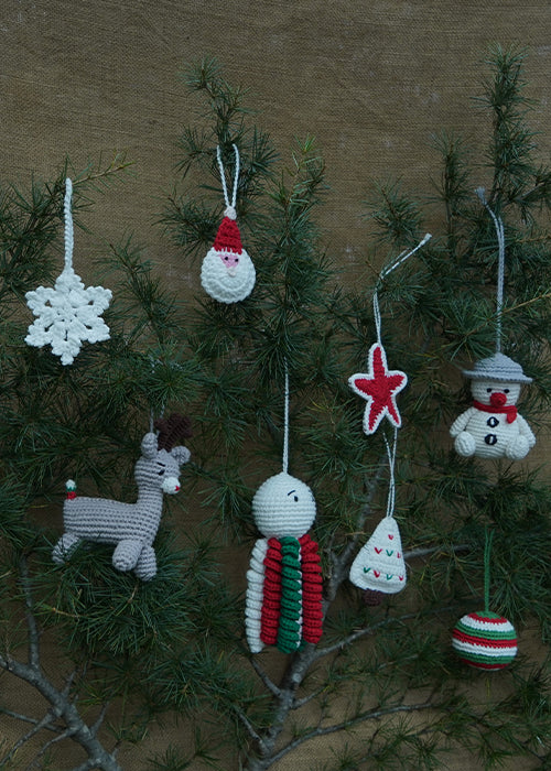 Himalayan Blooms Premium Handmade Crochet Christmas Ornaments – Set of 8