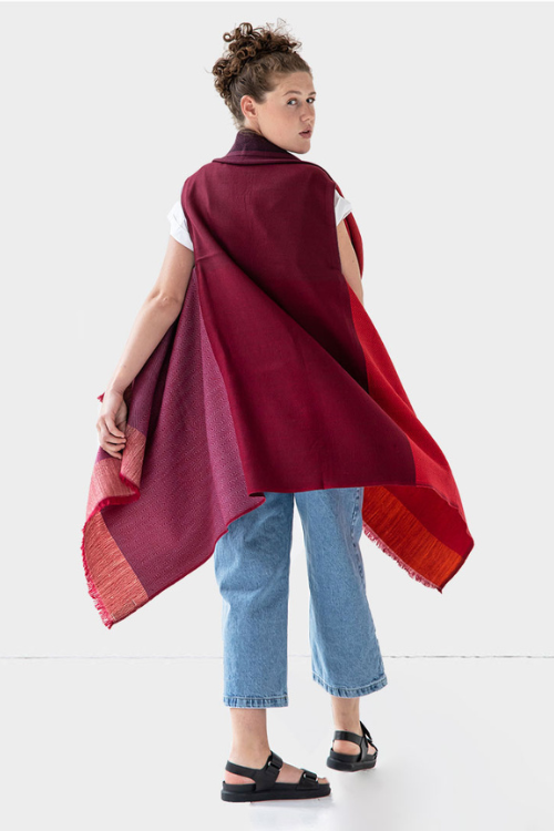 Fifth Origins Versatile Handwoven Cape/ Poncho Infinity Merlot