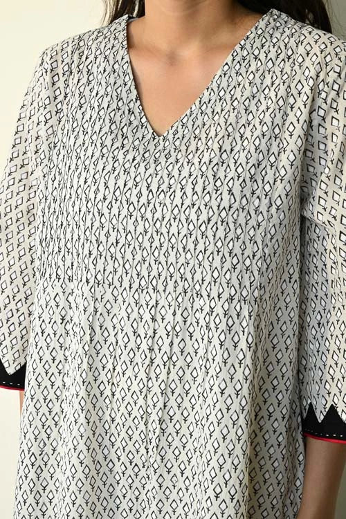 Dharan "Saanjh Kurta Black & White