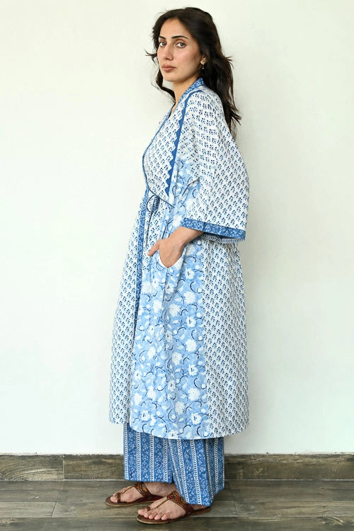 Dharan "Meera Overlay Blue"