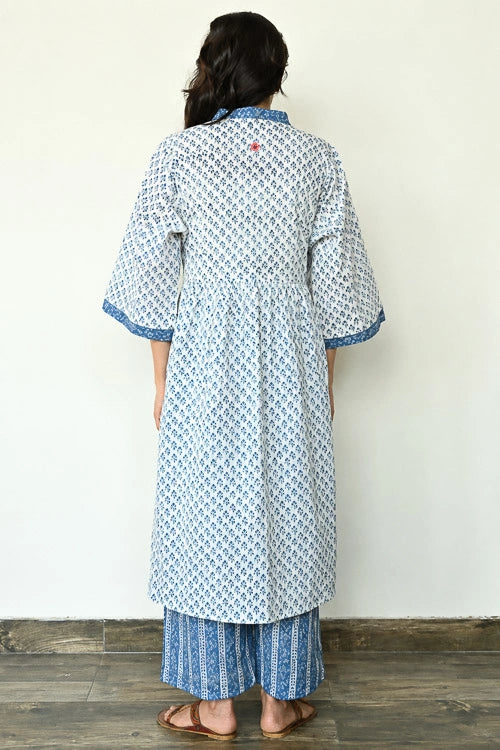 Dharan "Meera Overlay Blue"