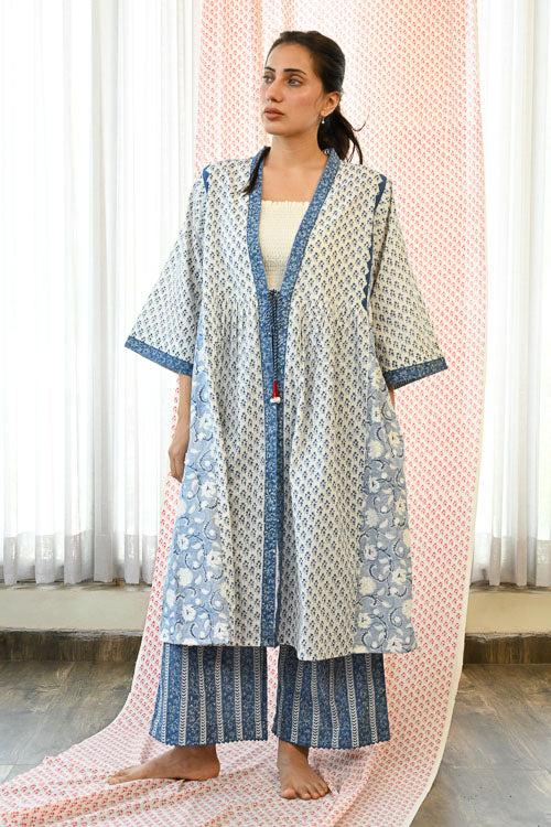 Dharan "Meera Overlay Blue"