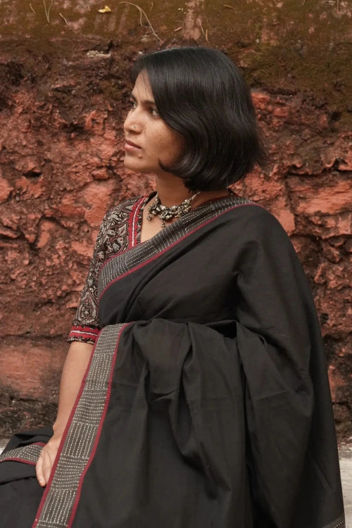 Sadhna"Kaala Sutra"Mangalagiri Cotton Applique Saree