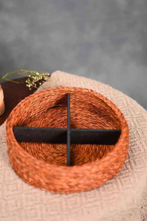 Handmade Sabai Grass Jewellery Box - Orange