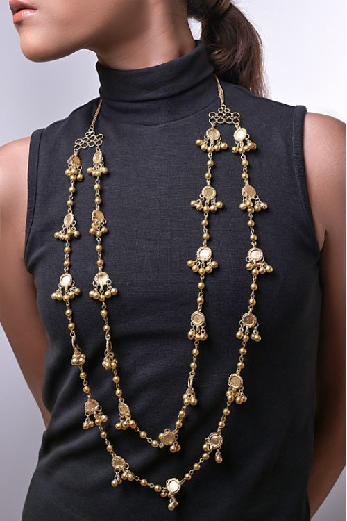 Miharu Glamorous Ghungroo Brass Necklace