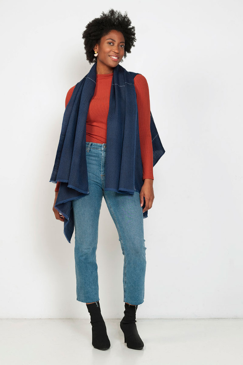 Fifth Origins versatile Handwoven Cape/ Poncho Infinity Sapphire