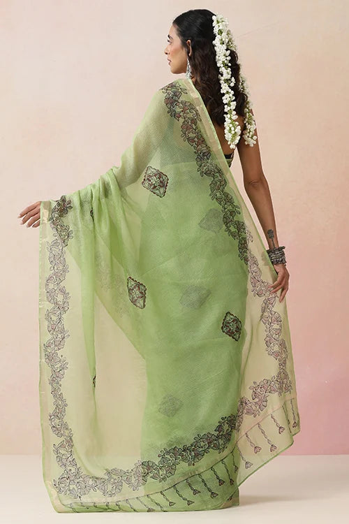 Diorama Designs "Kamalika" Handpainted Pure Kota Silk Saree
