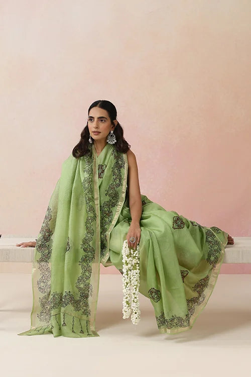 Diorama Designs "Kamalika" Handpainted Pure Kota Silk Saree