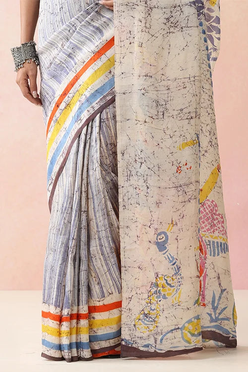 GC 'Radhe' Handwoven Hand Batik Pure Silk with SilkMark Saree